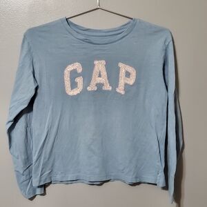 5/$25 GAP Light Blue Long Sleeve Tee Shirt Organic Cotton Girls Size XXL